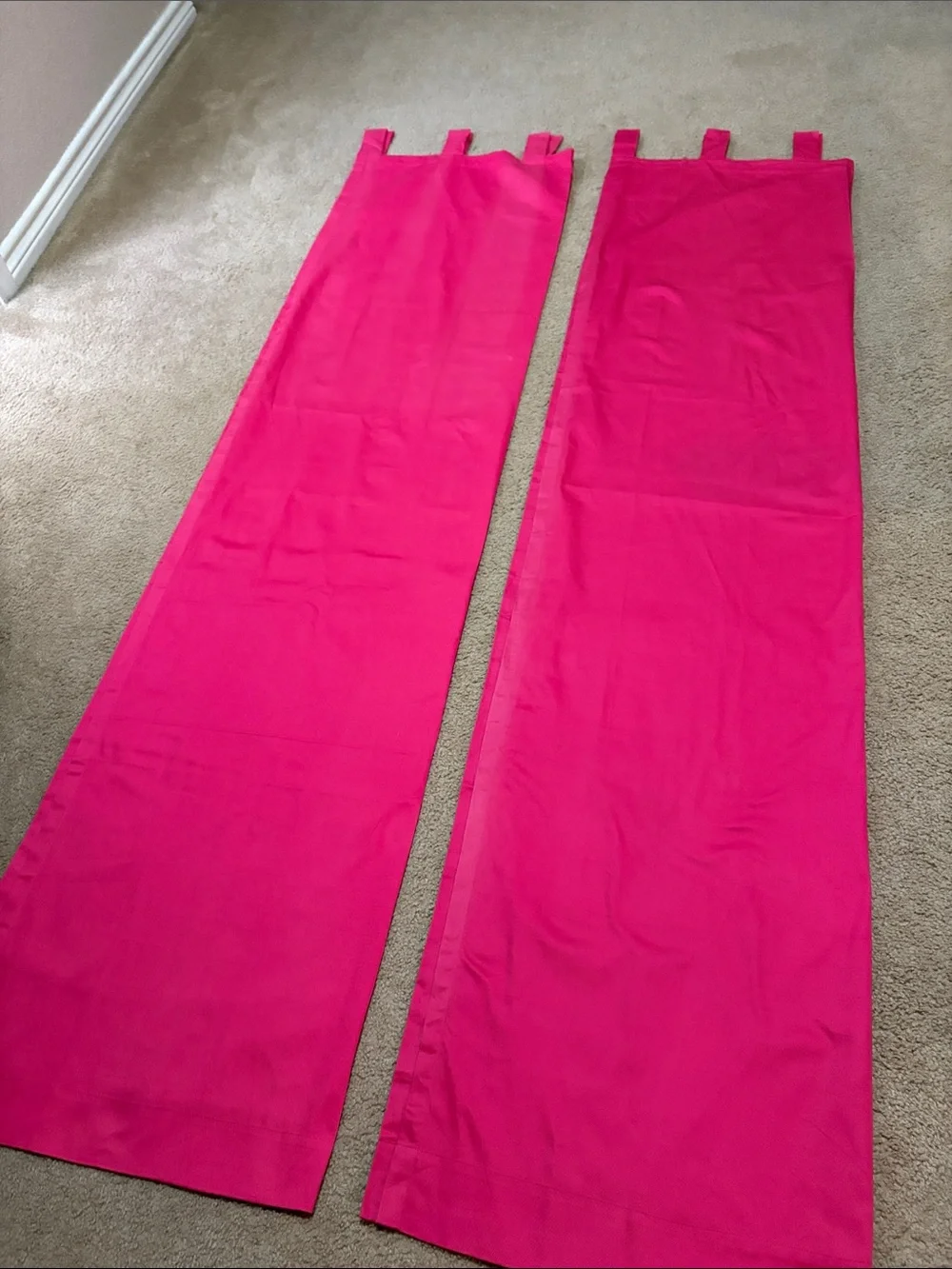 Wamsutta hot pink tab loop drape window panels (2 panels)